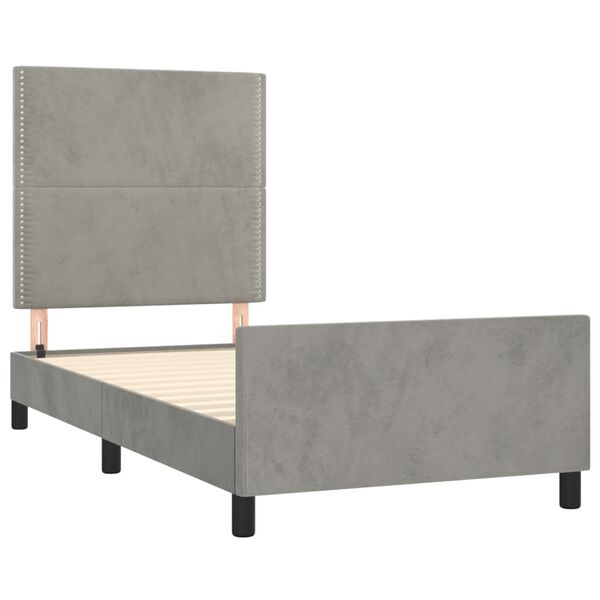 vidaXL Bettgestell ohne Matratze Hellgrau 100x200 cm Samt
