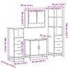 vidaXL 4-tlg. Badmöbel-Set Braun Eichen-Optik Holzwerkstoff