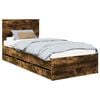 vidaXL Bettrahmen Ger&auml;ucherte Eiche 90 x 200 cm Ingenieurs Holz