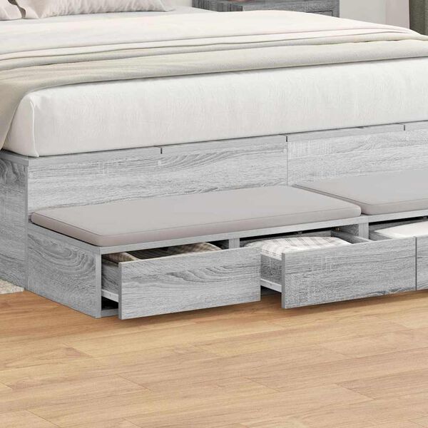 vidaXL Bettschubladen Graues Sonoma 160 x 36,5 x 16,5 cm Holzwerkstoff