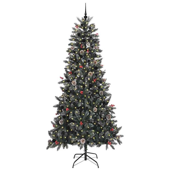vidaXL K&uuml;nstlicher Weihnachtsbaum Gr&uuml;n 240 cm PVC, Plastik und Stahl