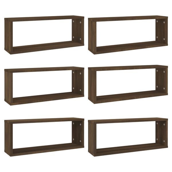 vidaXL W&uuml;rfelregale 6 Stk. Braun Eichen-Optik 60x15x23cm Holzwerkstoff