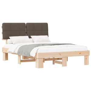 vidaXL Bettgestell mit gepolstertem Kopfteil Taupe 160 x 200 cm