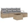 vidaXL Garten-Sofa-Set 6 pcs Beige Poly Rattan