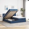 vidaXL Ottoman-Bett mit Matratzen Blau 200x200 cm Stoff