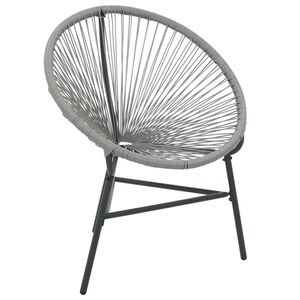 vidaXL Garten-Mondstuhl Poly-Rattan Grau
