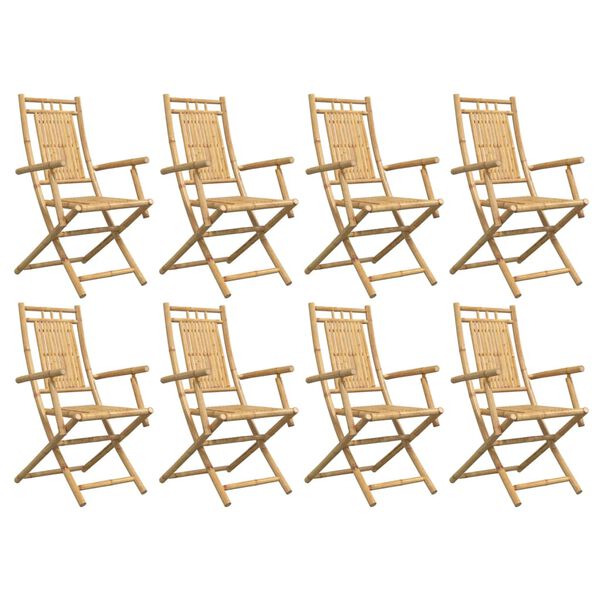 vidaXL Gartenst&uuml;hle 8 Stk. Klappbar 53x66x99 cm Bambus