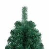 vidaXL K&uuml;nstlicher Halb-Weihnachtsbaum Beleuchtung Kugeln Gr&uuml;n 180 cm