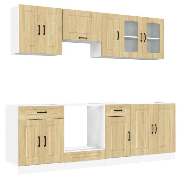 vidaXL 8-tlg. K&uuml;chenschrank-Set Kalmar Sonoma-Eiche Holzwerkstoff