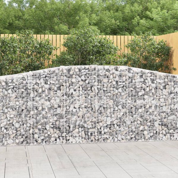 vidaXL Gabionen mit Hochbogen 15 Stk 400x50x100/120cm Verzinktes Eisen