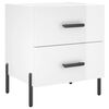 vidaXL Nachttische 2 Stk. Hochglanz-Wei&szlig; 40x35x47,5 cm Holzwerkstoff