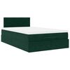 vidaXL Ottoman-Bett mit Matratze & LEDs Dunkelgrün 120x200 cm Samt