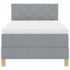 vidaXL LED Boxspringbett mit Matratze Hellgrau 90 x 190 cm Stoff