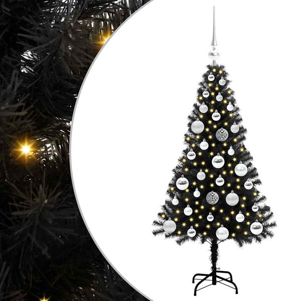 vidaXL Weihnachtsbaum mit 150 LEDs mit Ständer Schwarz 120 cm PVC