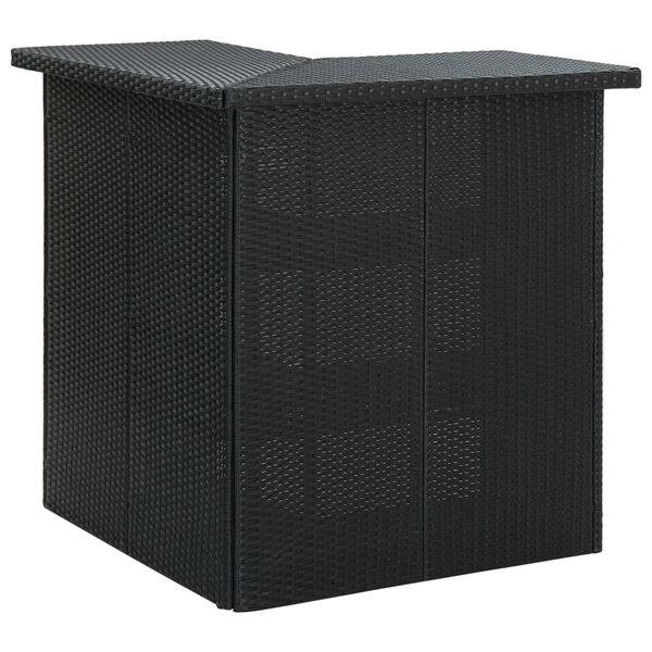 vidaXL 16-tlg. Gartenbar-Set mit Kissen Poly Rattan Schwarz