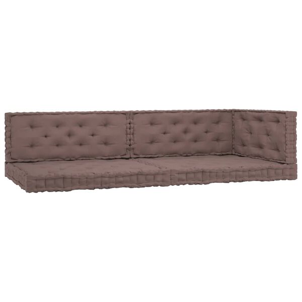 vidaXL Palettenkissen 5-tlg. Taupe Baumwolle