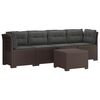 vidaXL 4-Sitzer Gartensofa mit Kissen Rattan Look PP Braun