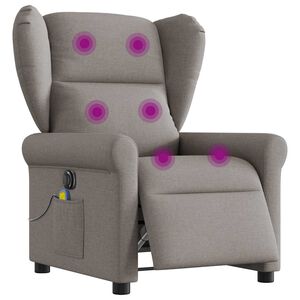 vidaXL Massagesessel Elektrisch Taupe Stoff