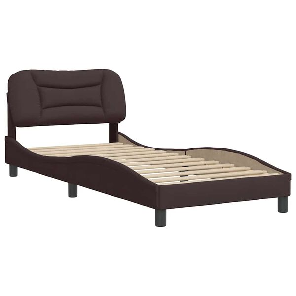 vidaXL Bettgestell ohne Matratze "Hvar" Dunkelbraun 90x200 cm Stoff