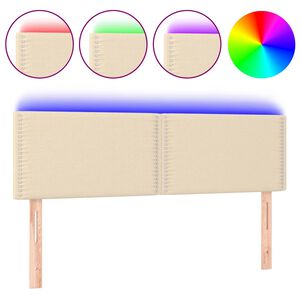 vidaXL LED Kopfteil Creme 144x5x78/88 cm Stoff