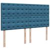 vidaXL Boxspringbett mit Matratze Blau 200x200 cm Samt