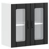 vidaXL K&uuml;chen-H&auml;ngeschrank mit Glast&uuml;r Lucca Schwarz Holzwerkstoff