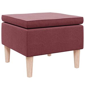 vidaXL Hocker mit Holzbeinen Weinrot Stoff
