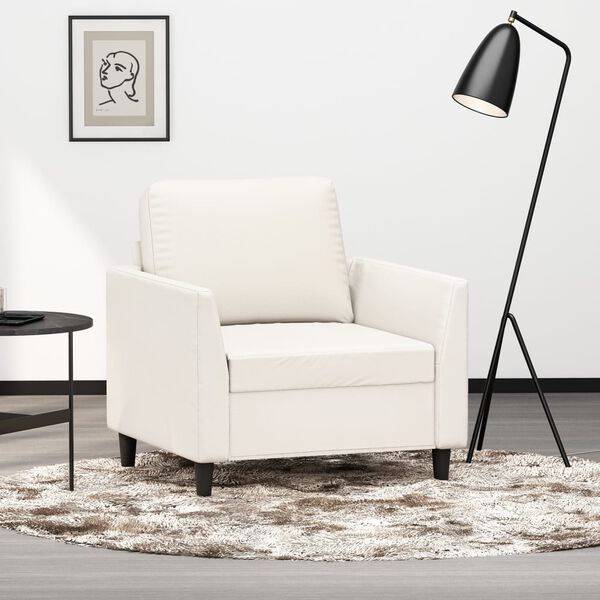 vidaXL Sessel Creme 60 cm Kunstleder