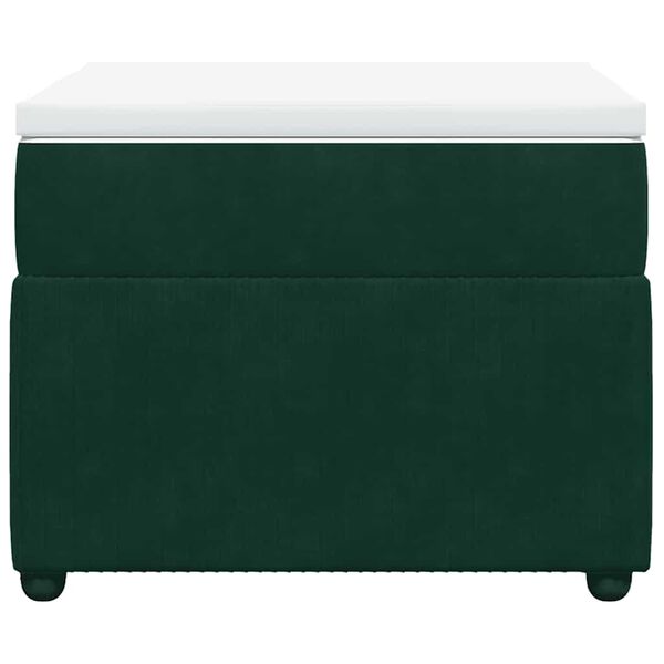 vidaXL Boxspringbett mit Matratze Dunkelgr&uuml;n 100x200 cm Samt