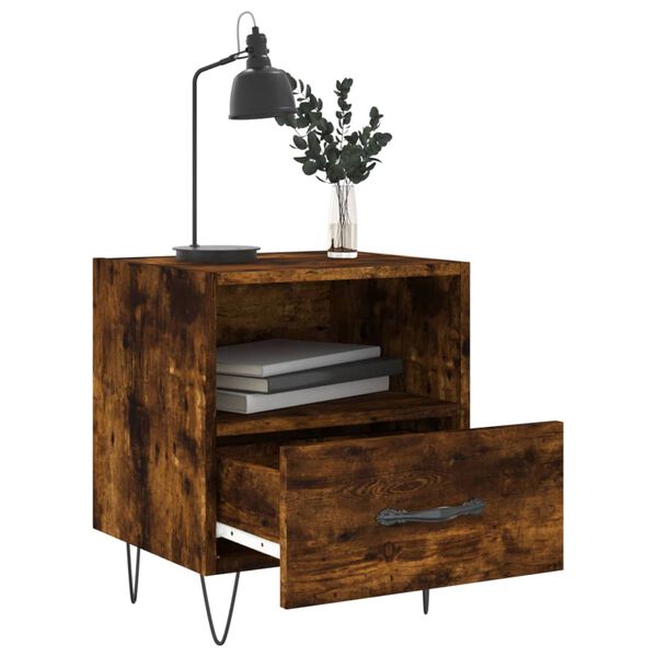 vidaXL Nachttische 2 Stk. R&auml;uchereiche 40x35x47,5 cm Holzwerkstoff