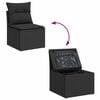 vidaXL Garten-Sofa-Set mit Speicher 8 pcs Schwarz Poly Rattan