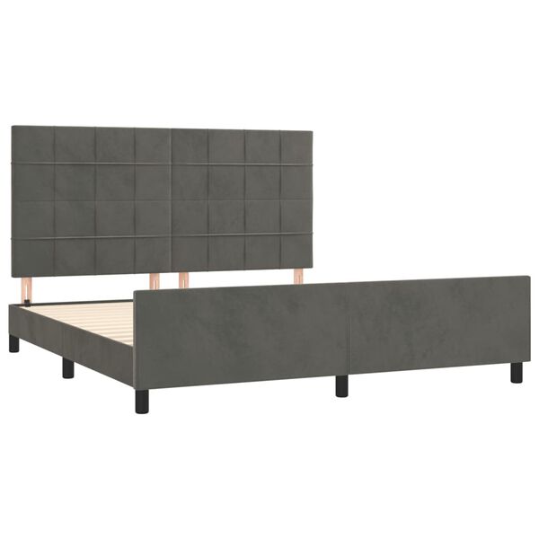 vidaXL Bettgestell ohne Matratze Dunkelgrau 160x200 cm Samt
