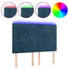 vidaXL LED Kopfteil Dunkelblau 144x5x118/128 cm Samt