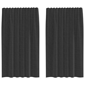 vidaXL Voile Vorh&auml;nge mit Lasche 2 Stk. Schwarz