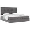 vidaXL Ottoman-Bett mit Matratzen Grau 200x200 cm Kunstleder