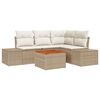 vidaXL Gartensofa-set 5 Stk. Beige und Creme Poly-Rattan