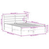 vidaXL Massivholzbett ohne Matratze Wei&szlig; 140x190 cm Kiefernholz