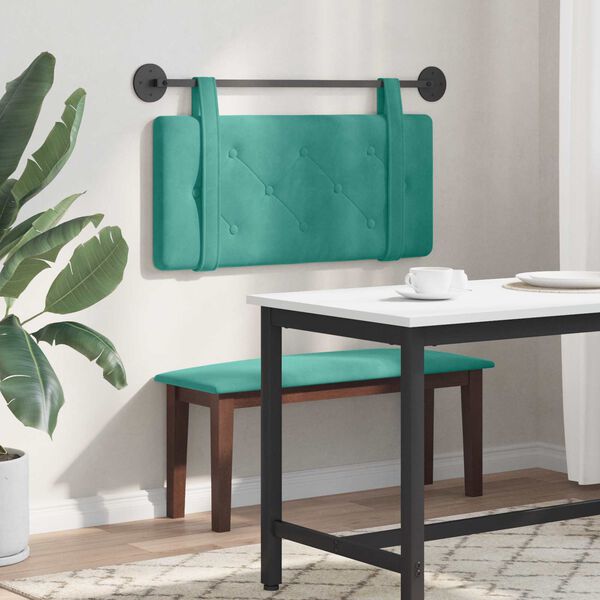 vidaXL H&auml;ngevorderseite Wandmontiert T&uuml;rkis 90 x 55 x 5 cm Samt