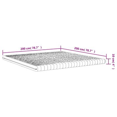 vidaXL Schaumstoffmatratze Weiß 200x200 cm 7-Zonen Härtegrad 20 ILD