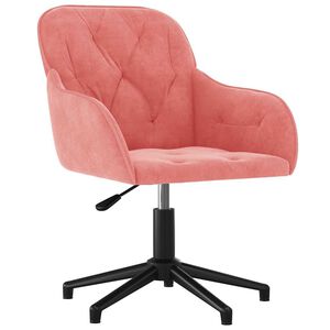 vidaXL B&uuml;rostuhl Drehbar Rosa Samt