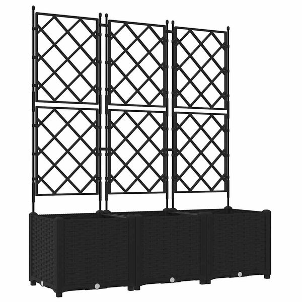 vidaXL Garten-Pflanzgef&auml;&szlig; 3 pcs Schwarz 120 x 40 x 143 cm Stahl