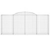 vidaXL Gabionen mit Hochbogen 3 Stk. 300x50x120/140cm Verzinktes Eisen