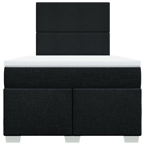 vidaXL Boxspringbett mit Matratze Schwarz 120x190 cm Stoff