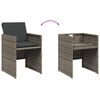 vidaXL 9-tlg. Garten-Essgruppe mit Kissen Grau Poly Rattan