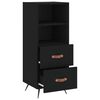 vidaXL Sideboard Schwarz 34,5x34x90 cm Holzwerkstoff