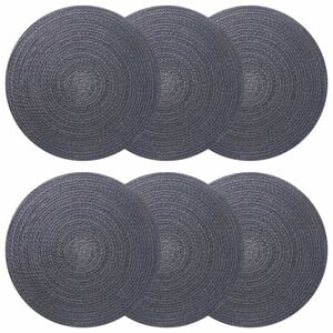 vidaXL Jute-Untersetzer 6 pcs Dunkelgrau &Oslash; 30 cm 100% Tossa-Jute