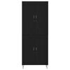 vidaXL Highboard 2 pcs Schwarz Eichen-Optik Ingenieurholz und Glas