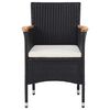 vidaXL 7-tlg. Garten-Essgruppe Poly Rattan Schwarz