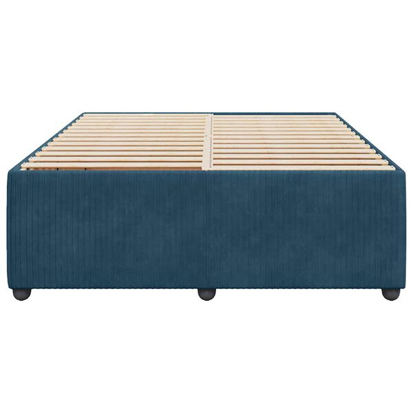 vidaXL Bettgestell Blau 140x190 cm Samt