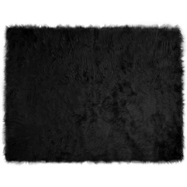 vidaXL Kunstschaffell Teppich Tafalla Schwarz 240 x 340 cm Polyester